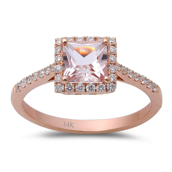 1.05ct Morganite & Round Diamond 14kt Rose Gold Engagement Ring - 01MG26